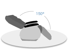 Poltronas com 150° de reclinação